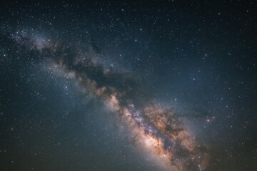 Fototapeta premium Breathtaking Milky Way galaxy stretching across pristine dark sky with countless stars and cosmic dust clouds