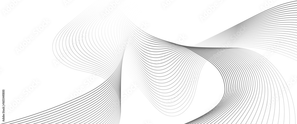 Poster vector abstract grey background with glowing curved lines and modern wave design