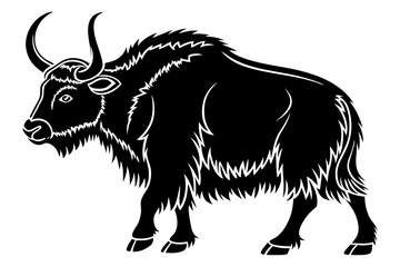 Yak animal sihouette black vector