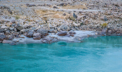 Beautiful view of indus river in Skardu Pakistan