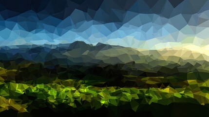 Abstract Geometric Landscape Painting