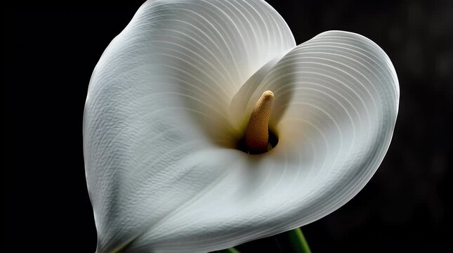 Elegant Calla Lily Bloom Against Dark Background with Soft Lighting with ai generated
