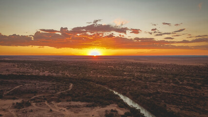 Sunset over King Creek, Bedourie, Queensland, Australia