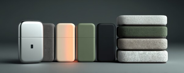 Geometric Shapes, Various Textures and Colors