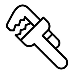Pipe Wrench Outline Icon