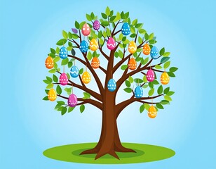 Easter Egg Tree, Spring Decoration, Outdoor Scene