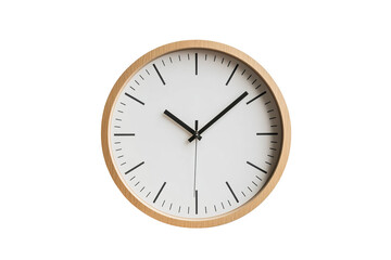 Modern minimalist black and white clock on white wall