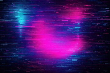 Neon cyberpunk aesthetic with glitch effects creating futuristic digital art composition