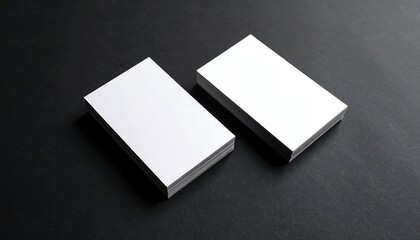 Blank Business Cards on Dark Surface