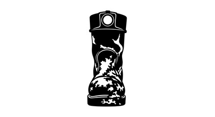 sturdy work boot icon black and white vector graphic for construction industrial and safety designs
