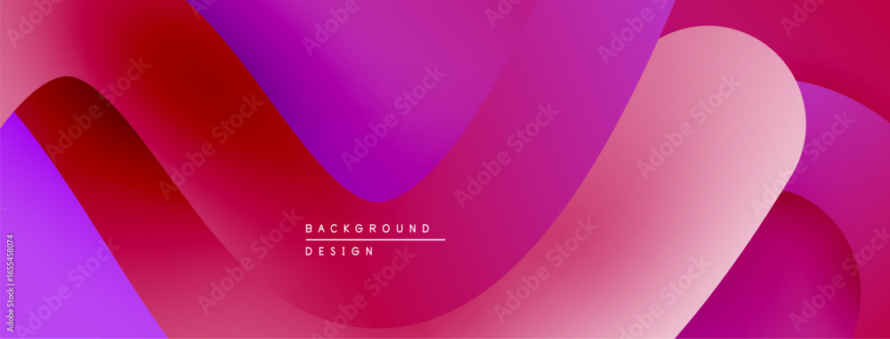 Poster abstract fluid shapes, vibrant magenta, red hues. smooth gradients create dynamic visual flow. moder