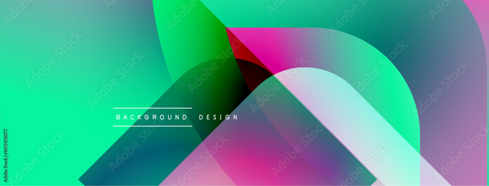 Poster abstract gradients blend, creating vibrant flowing shapes. text reads background design within compo