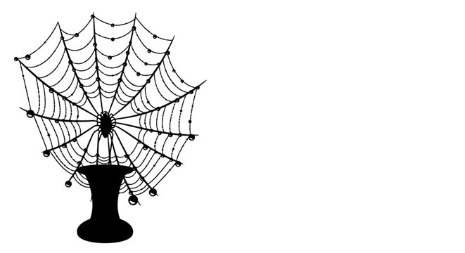 elegant black spiderweb in vase halloween gothic and victorian design element for invitations posters and branding