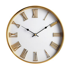 Modern minimalist black and white clock on white wall