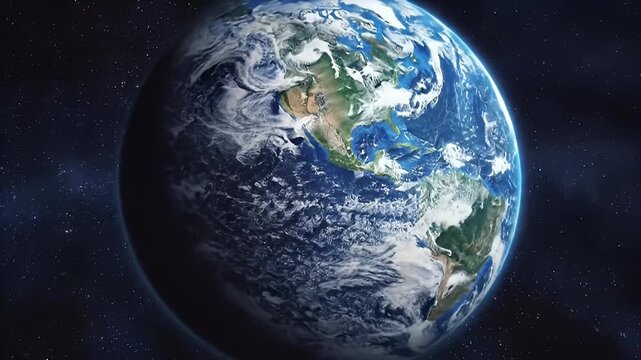 Fast moving earth view