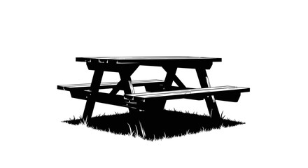rustic picnic table silhouette perfect for outdoor nature and relaxation themed designs logos and illustrations