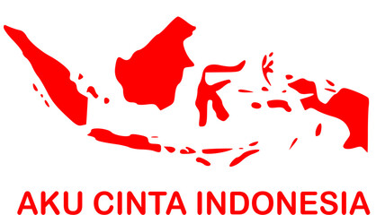 the icon , independence day, and maps of indonesia , red and white flag