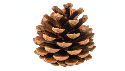 Natural brown pinecone with detailed layered structure.