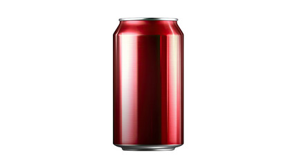 Obraz premium Shiny red aluminum soda can of refreshing carbonated soft drink beverage for branding mockup and packaging design isolated on white background