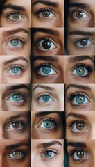Diverse close-ups of captivating eyes showcasing unique colors
