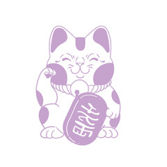 Original hand-drawn illustrations of Japanese maneki neko lucky cats in a minimalist, linear style. Illustrations for posters, cards, and graphic design.