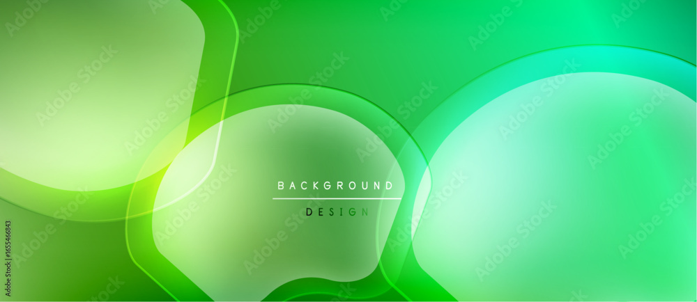 Poster abstract green background. overlapping shapes create soft gradients, modern design elements. minimal