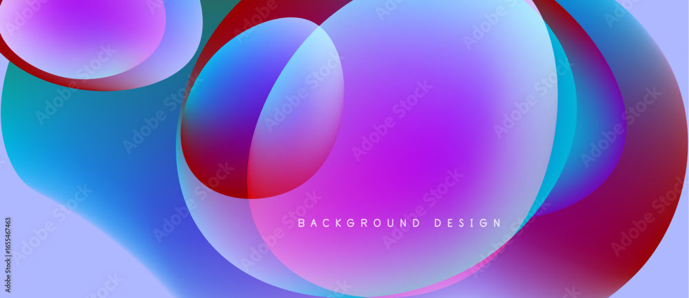 Aufkleber abstract colorful overlapping circles create vibrant modern background. smooth gradients blend blues