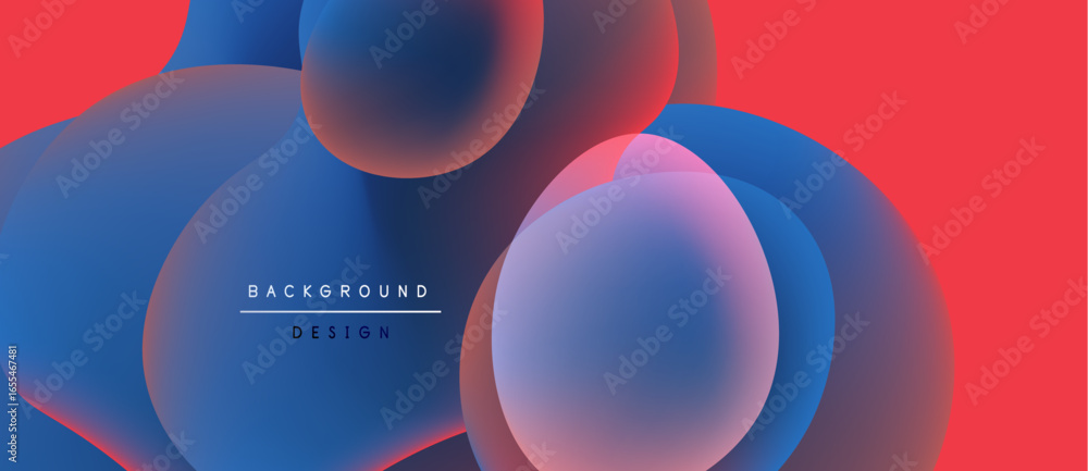 Poster abstract fluid shapes blend blues, pinks. gradient colors create depth, modern design element. minim