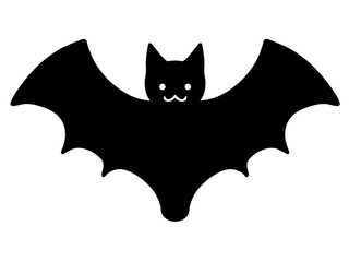 シンプルコウモリアイコン（黒）