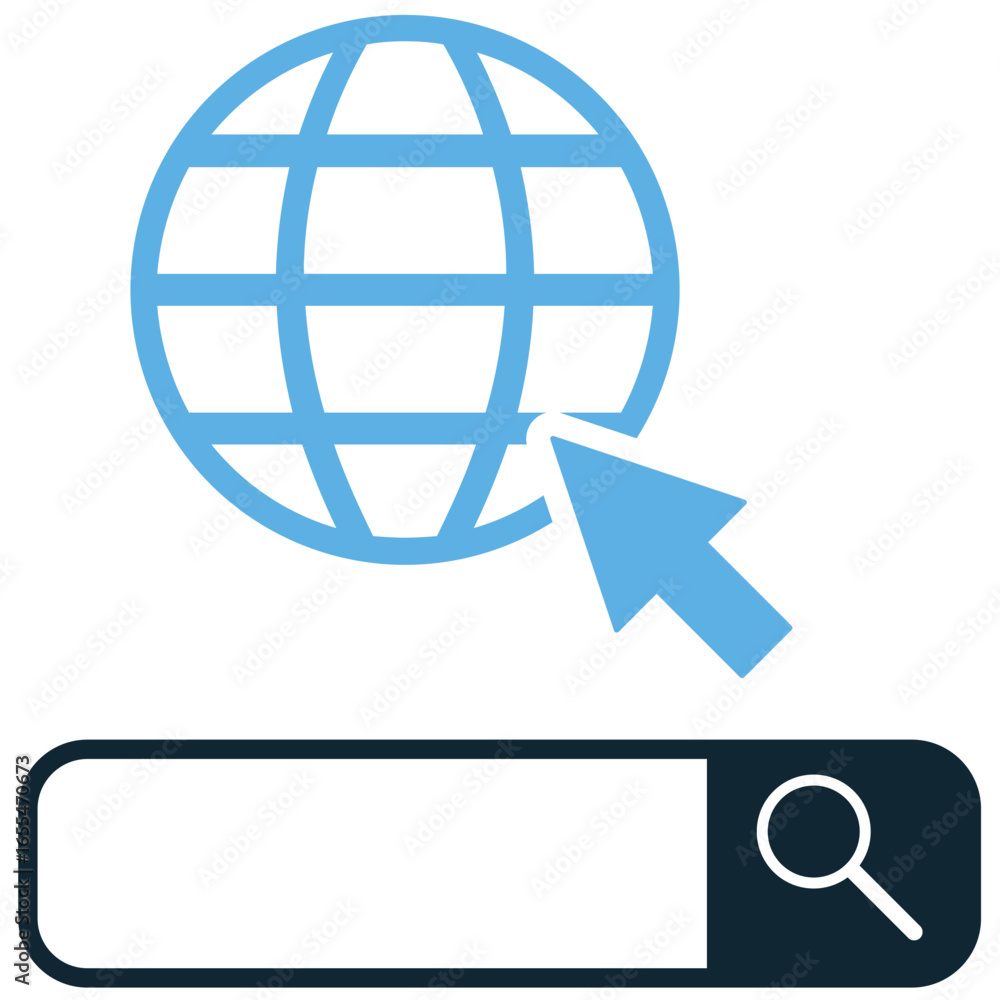 Poster search engine icon vector for finding information, web browsing, and data queries. ideal for illustr