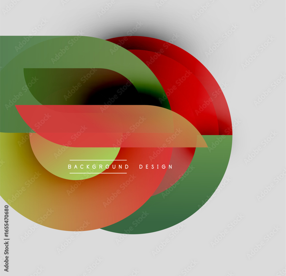 Poster abstract colorful shapes overlap, creating dynamic visual effect. modern design elements present smo