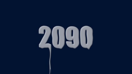 liquid text 2090 animation colorful background. glowing number text background 4k video animation. 2090 animation liquid text transparent background