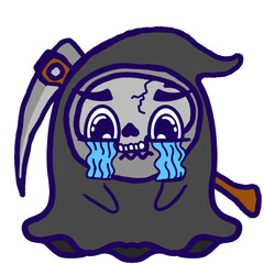 Sticker Kawaii Halloween Event - Cute Angel of death or Reaper Character with Expressions