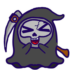 Sticker Kawaii Halloween Event - Cute Angel of death or Reaper Character with Expressions