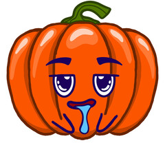 Sticker Kawaii Halloween Event - Cute Pumpkin Head Character with Expressions