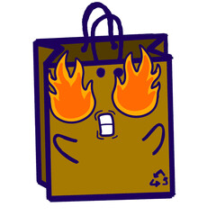 Sticker Kawaii Cute Recycled Paper Bags Character with Expressions