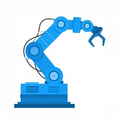 A vibrant, stylized illustration of a modern robotic arm against a plain white background.
