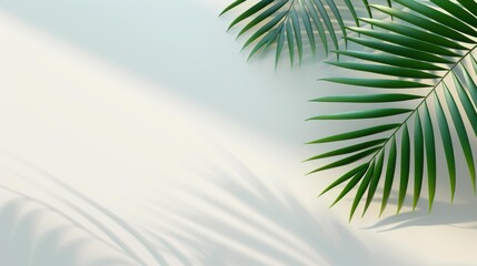 Add a touch of nature with tropical leaf shadows on a clean white background, perfect for designs and branding.