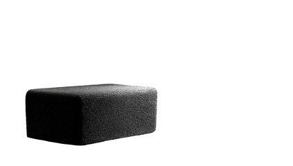 Dark gray, rectangular, textured block.  Isolated against black
