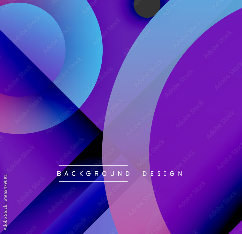 Poster abstract fluid shapes, vibrant purple hues dominate. overlapping circles create dynamic visual textu