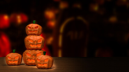 The Pumpkin Jack for Halloween orHoliday concept 3d Rendering.