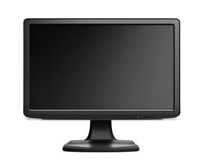 A black computer monitor with a dark screen