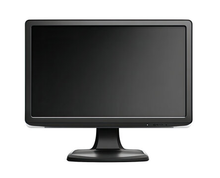 A black computer monitor with a dark screen