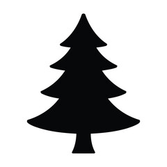 Fototapeta premium Simple black silhouette of a fir tree
