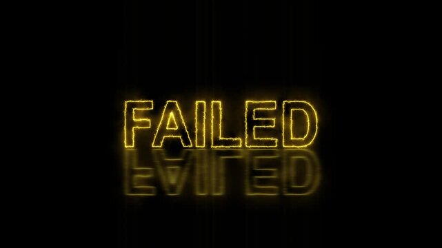 Failure Message with Glowing Reflective Text Animation
