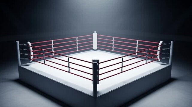 Isolated Boxing Ring Under Spotlight Professional Competition