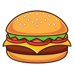 Delicious Juicy Burger Illustration