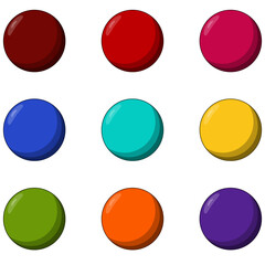 Nine Colorful Candy Balls A Vector Illustration of Circles Shapes