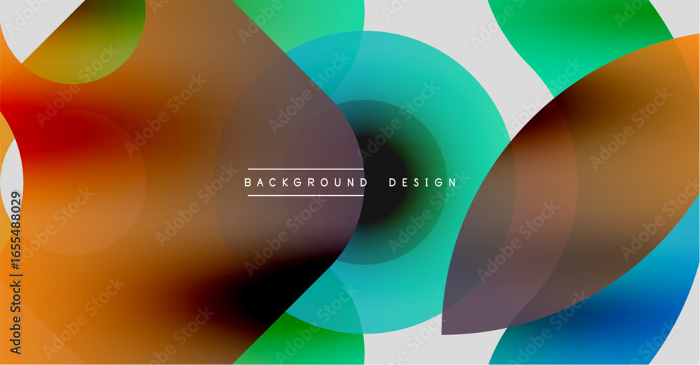 Poster abstract fluid shapes overlap, creating vibrant color gradients. modern design features smooth trans