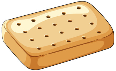 Rectangular Shortbread Biscuit with Golden Brown Surface